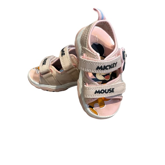 Cute Walk by Babyhug Disney Velcro Closure Sandals with Minnie Mouse Print - Dark Pink